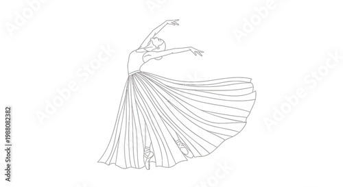 Whirling Dervish, Sufi Dance, Vector Illustration, Line Art