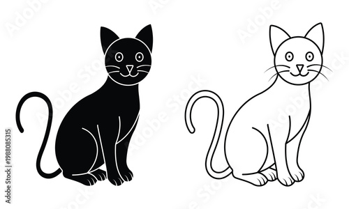 Cat vector. Silhouette of cat icon and symbol. Collection of silhouette of funny cats in different poses. Vector illustration of Halloween cat vector.