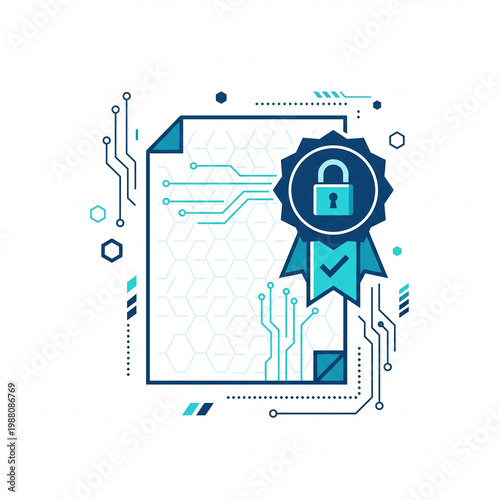 Secure Digital Contract Smart Signature Certification Vector