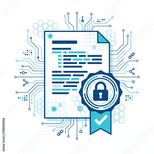 Secure Digital Contract Smart Signature Certification Vector