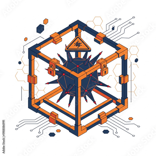 Malware Computer Virus Quarantine Isolation Cyber Security Vector