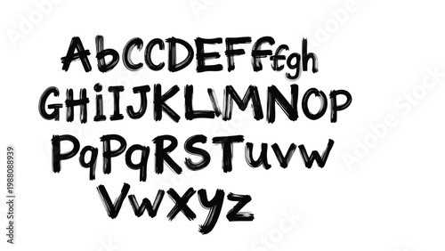 Handwritten-style alphabet showcasing a variety of uppercase and lowercase letters in a casual script font Vector