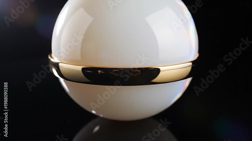 Pearl and gold jewelry sphere closeup.