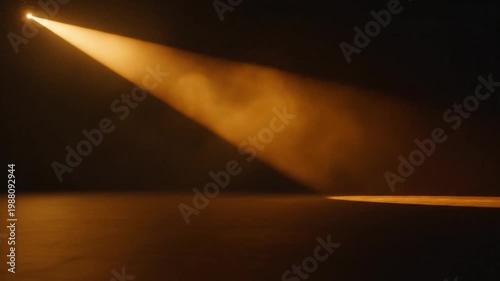 Spotlight Shining on Dark Background.