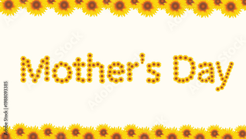 Mother’s Day floral background with marigold style flowers and decorative border, warm yellow greeting design, festive typography, celebration banner, Indian festive aesthetic, greeting card template