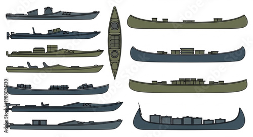 Collection of various historical ship and boat illustrations.