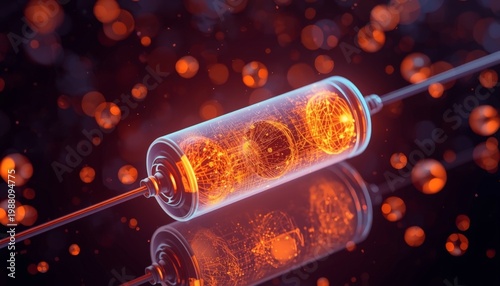 This is an image of a glass vial filled with liquid