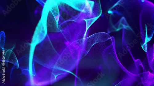Holographic liquid light waves AI background loop video