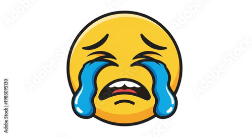 Crying Face Emoji with Tears.