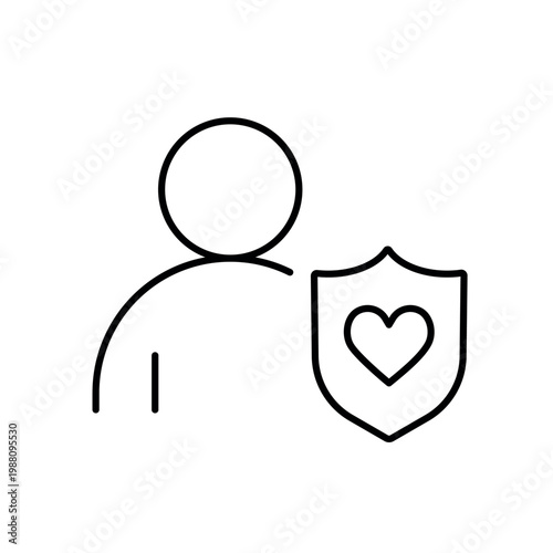 A vector icon representing mental health support in employee wellbeing systems, created in line style with editable stroke