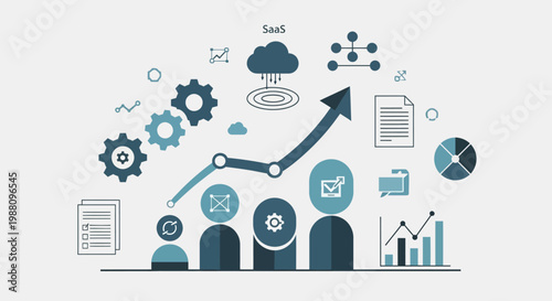 Business Growth Statistics Icons.