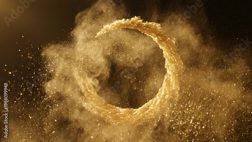 Golden Dust Explosion in Dark Space.