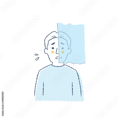 片側の目が見えにくく困っているシニア男性