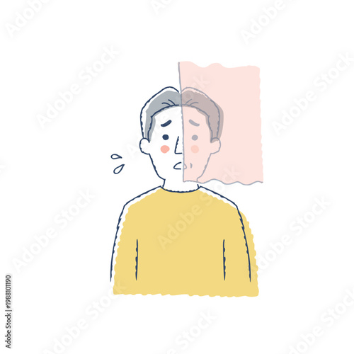 片側の目が見えにくく困っているシニア男性