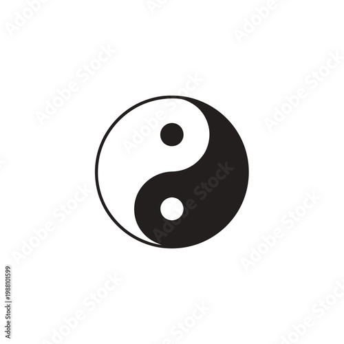 Yin yang symbol in black and white.