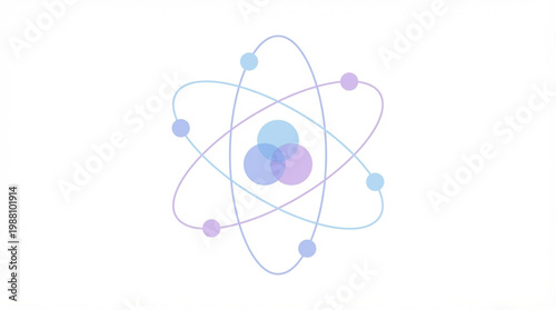 Abstract representation of an atom with electrons orbiting the nucleus.
