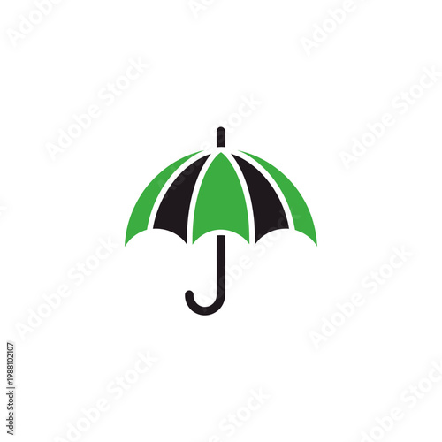 A green and black umbrella icon.
