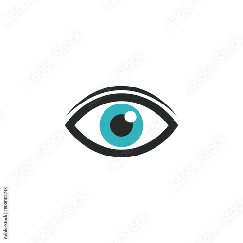 a blue eye with a black outline.