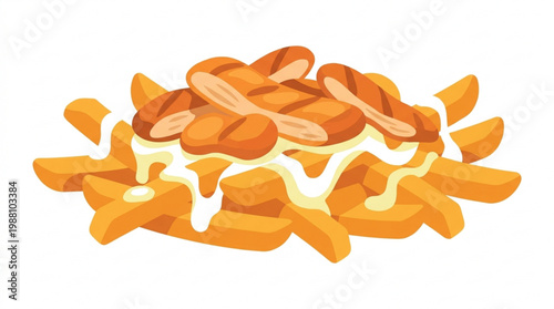 Delicious Chicken Fries with Creamy Sauce Topping.