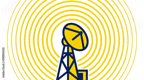 Communication Tower Broadcasting Signals Across the Globe.