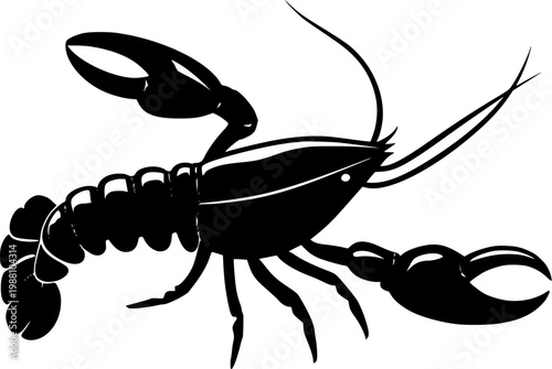 An ultra-realistic macro of raw Crawfish (Crayfish) showcases the dark red-brown shell and miniature claws against a pure white background