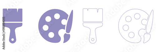 Paint brush icon vector, solid logo illustration, pictogram isolated. Artist work tool, painting icon or art symbol