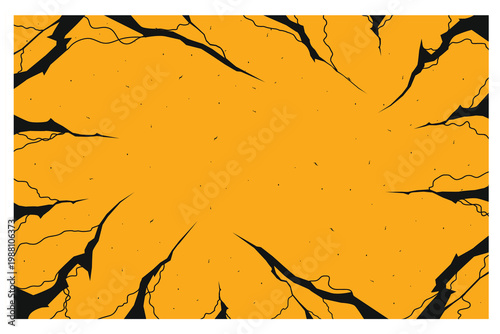 vector illustration of an abstract background. Comic background vector. Yellow thunder manga comic