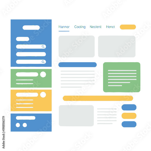 Modern Web Design Wireframe UI Elements, UX Design Layouts and Mockups