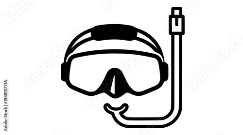 Vector graphic illustration of a diving snorkel mask