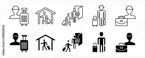 Guest Traveler Hotel Checkin Service Icon