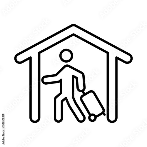 Guest Traveler Hotel Checkin Service Icon