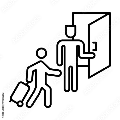 Guest Traveler Hotel Checkin Service Icon