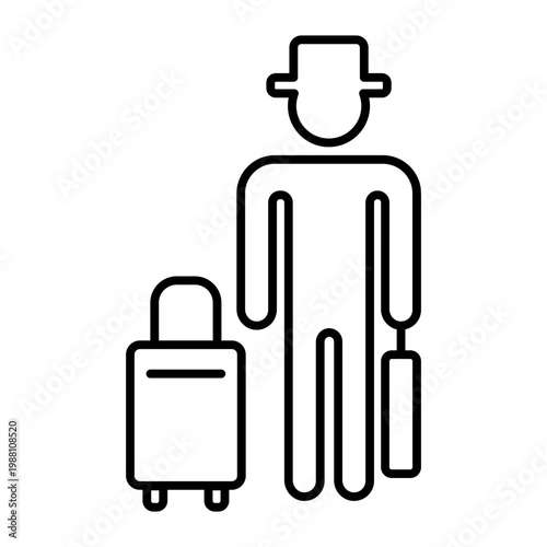 Guest Traveler Hotel Checkin Service Icon