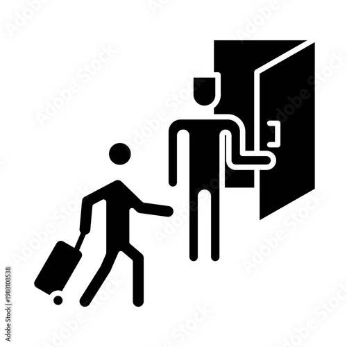 Guest Traveler Hotel Checkin Service Icon