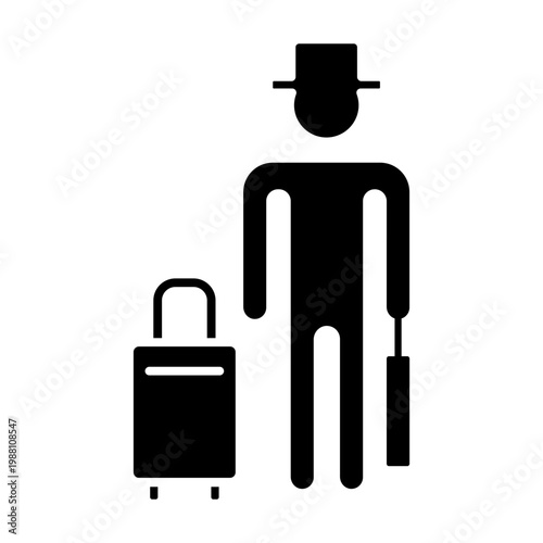 Guest Traveler Hotel Checkin Service Icon