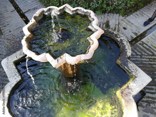 Decorative fountain in Alcazaba fortress, Malaga, Spain