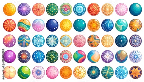 Colorful patterned orbs