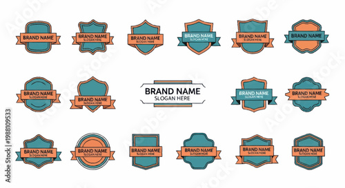 Collection of Vintage Brand Name Logos and Badges.