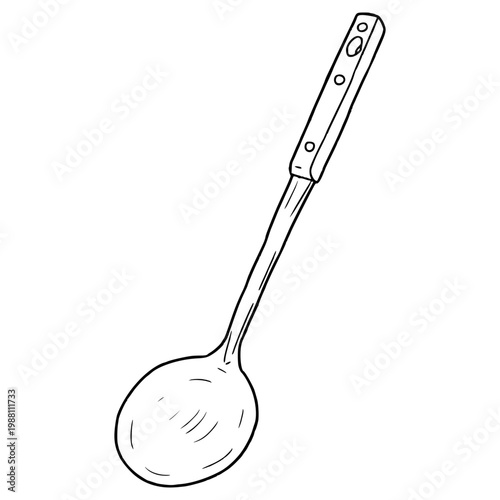 ladle illustration hand drawn outline vector