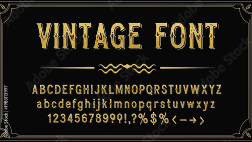 A vibrant vintage-style font display with colorful retro lettering and symbols Vector