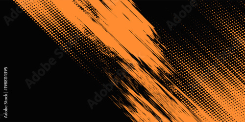 orange black brush Car sticker wrap pattern banner abstract sporty lines black orange color combination grunge brush pattern racing motorsport design