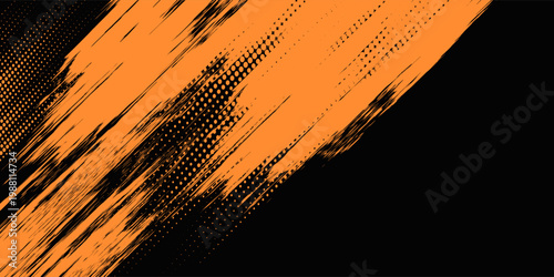 Foto orange black brush Car sticker wrap pattern banner