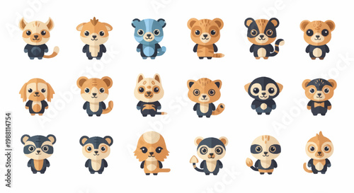 Collection of various cute animal toys.