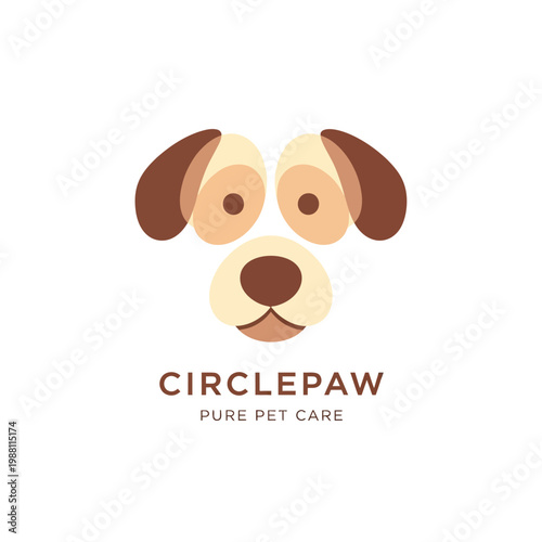 Brown Dog Face Closeup Illustration.