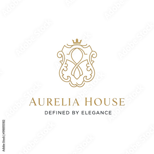 Elegant Luxury House Brand Logo Design.