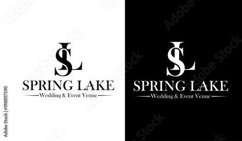 Spring lake logo variations black and white designs with elegant typography