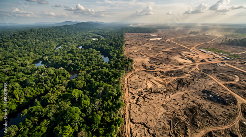Dead Tree in Barren Land Sunset Scene, Climate Crisis and Environmental Damage