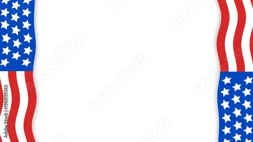 Patriotic wavy border showcasing the united state of america flag design