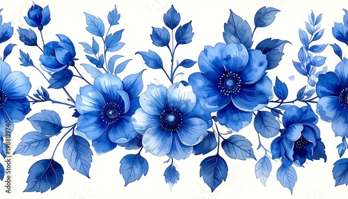 Blue floral border (1)