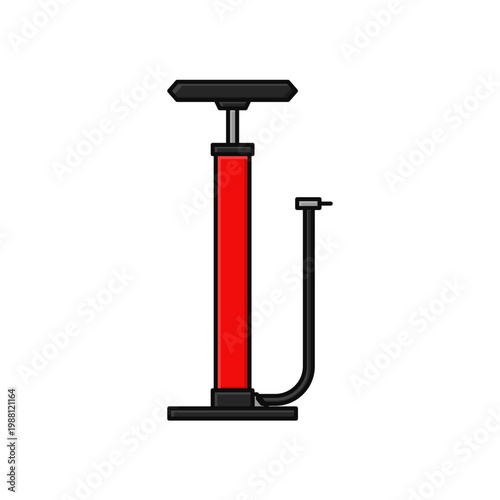 hand air pump simple outline flat icon illustration